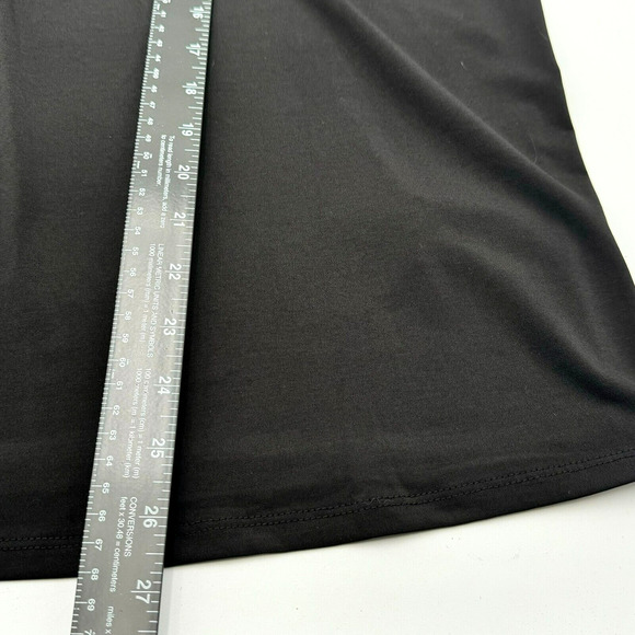 CARMEN MARC VALVO NWT XL Black Short Sleeve Tunic Top Gold Buttons Chest Pockets - Picture 6 of 7